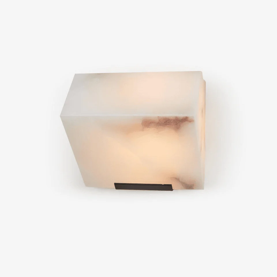 Bright House Alabaster Wall Sconce with Natural Light Diffusion, White Alabaster Panel, for Stairways and Hallways