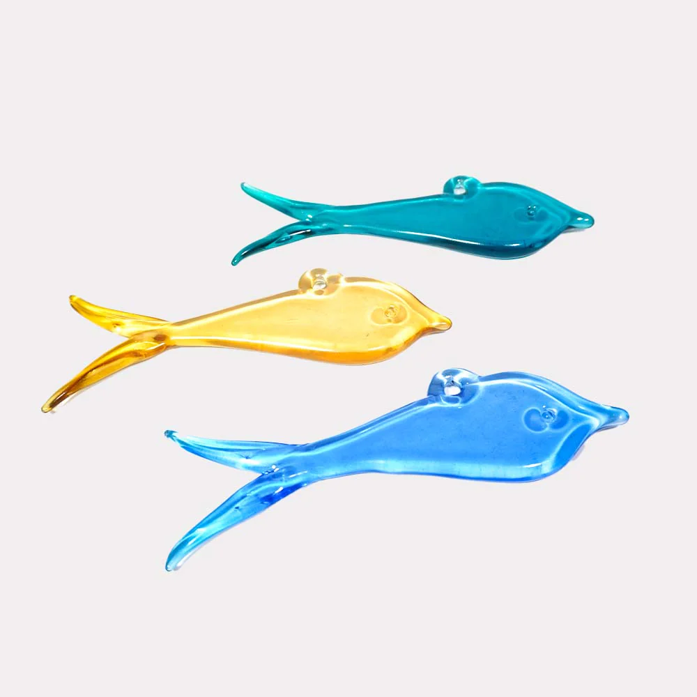 Borosilicate Glass Fish – 6 Inch Gold | Lighting Component for Decorative Fixtures | Bright House